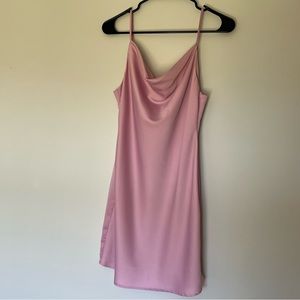 Urban Outfitters - “Mallory” Blush Pink Satin Cowl Neck Slip Dress - Medium